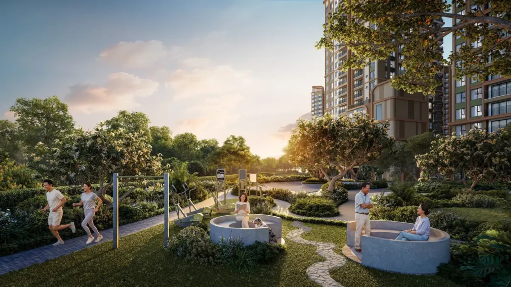 Vườn trên cao và đường chạy bộ tại Norton Park