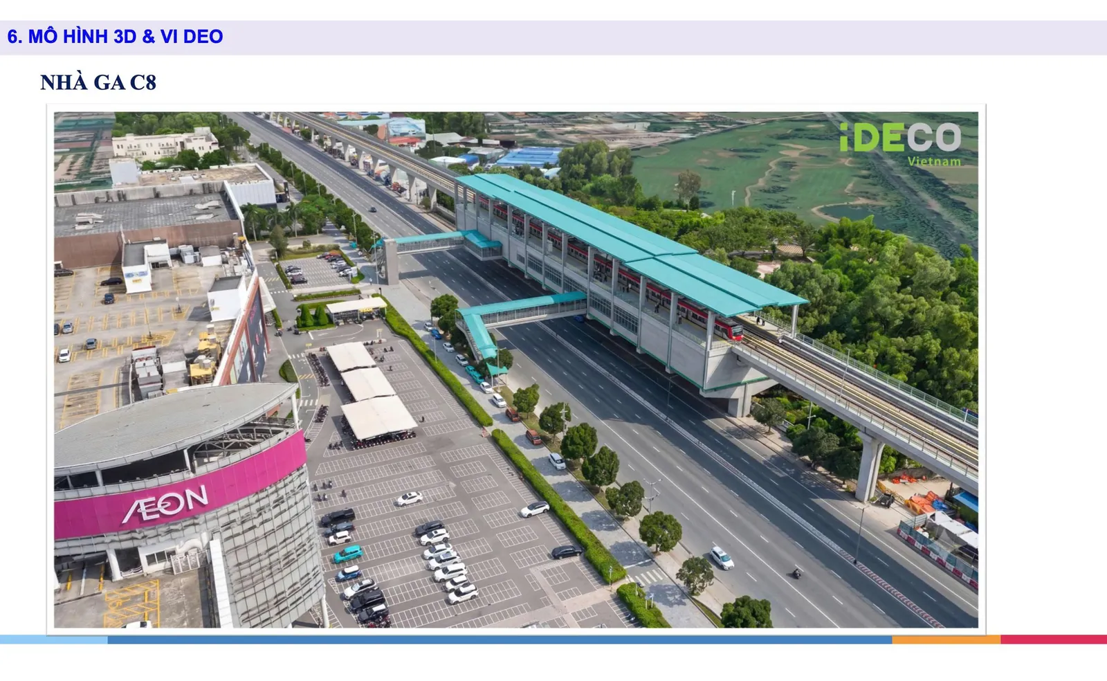 Phối cảnh nhà ga trên cao C8 trên Đại lộ Bình Dương đối diện AEON Mall